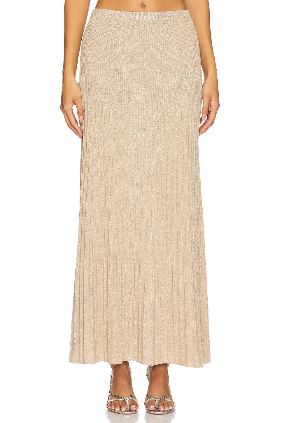 

Элоиза люрекс макси юбка плиссе 525, бежевый
