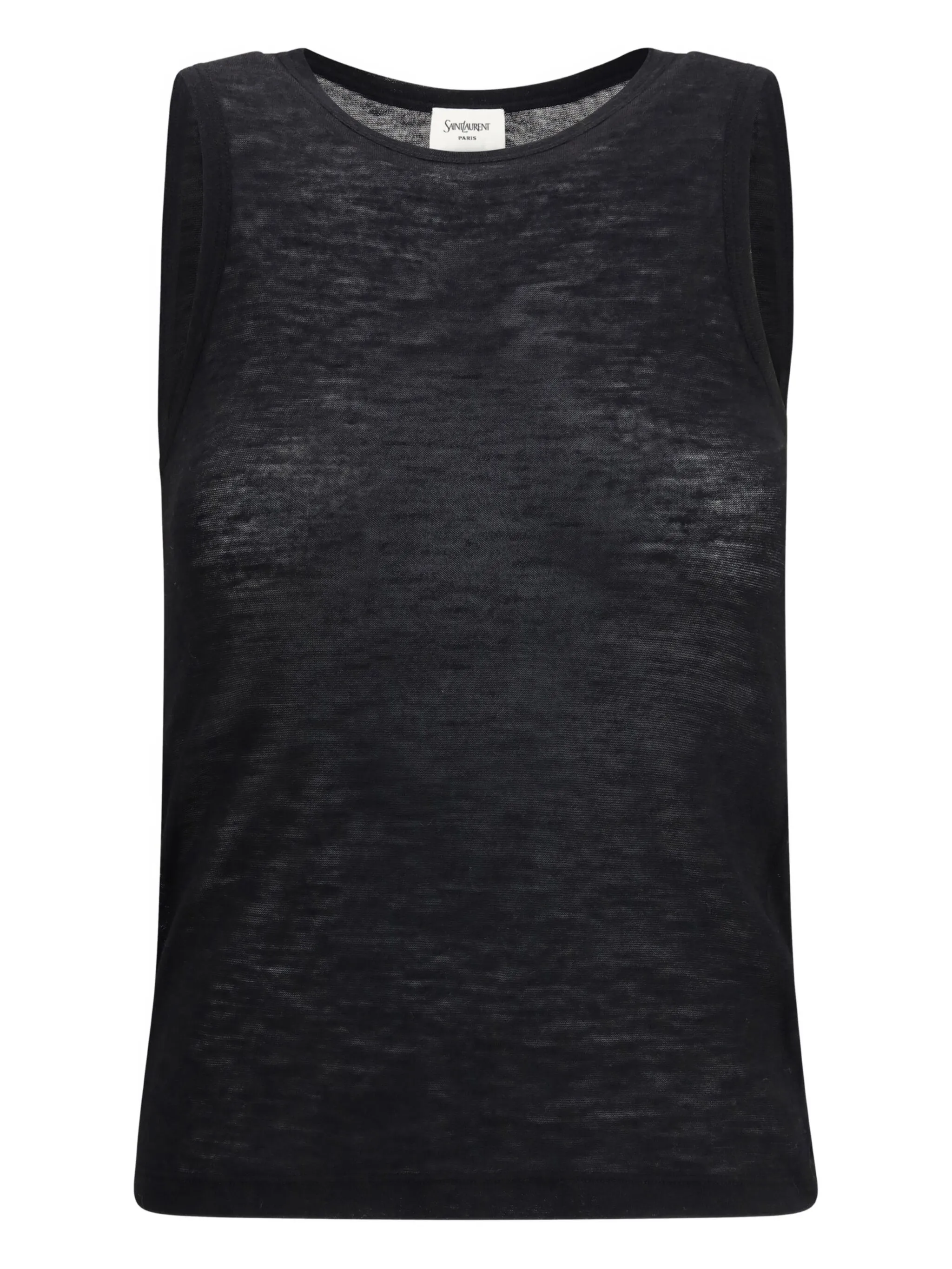 

Топ с круглым вырезом Saint Laurent, черный