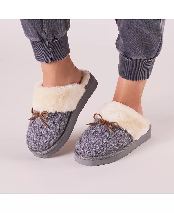 Женские тапочки Flurry Scuff вязка свитер Minnetonka, серый — фото 3