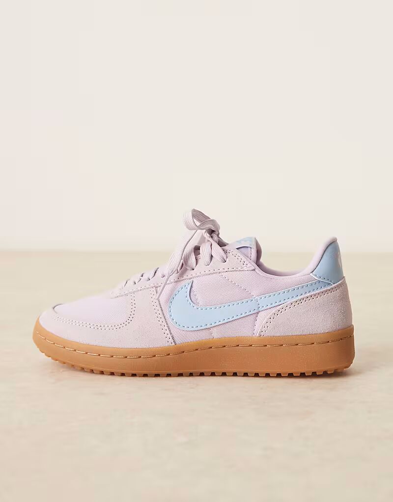 Кроссовки Nike Field General из замши фиолетового и светло-голубого цветов — фото 2