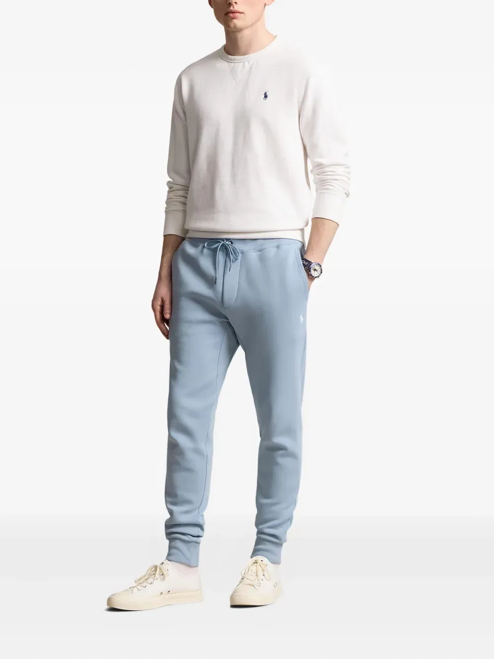 Спортивные брюки в рубчик с завязками Polo Ralph Lauren, синий — фото 2