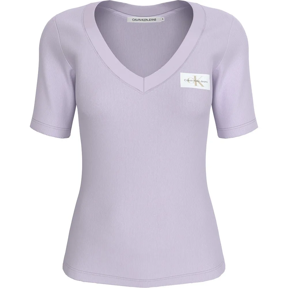 

Футболка Calvin Klein Jeans Label Rib, фиолетовый