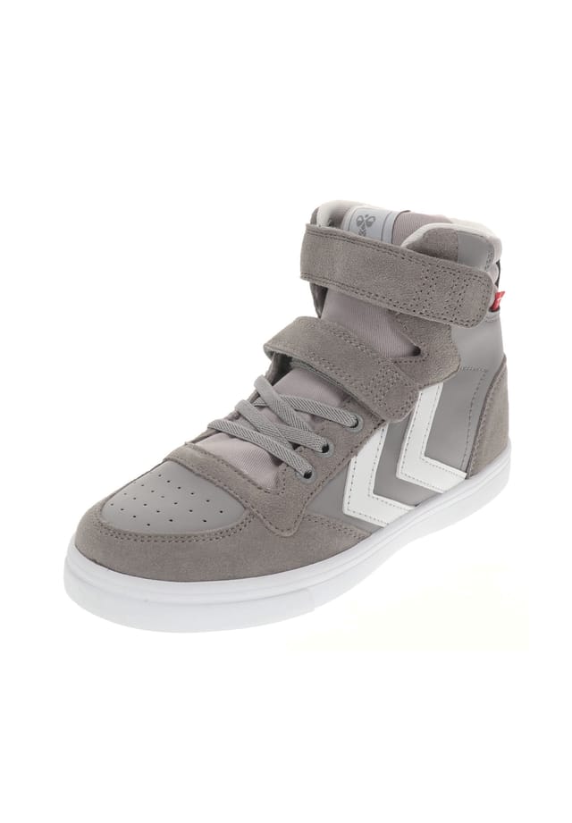

Кроссовки высокие тонкие stadil кожаные высокие jr Hummel, цвет 1100 alloy