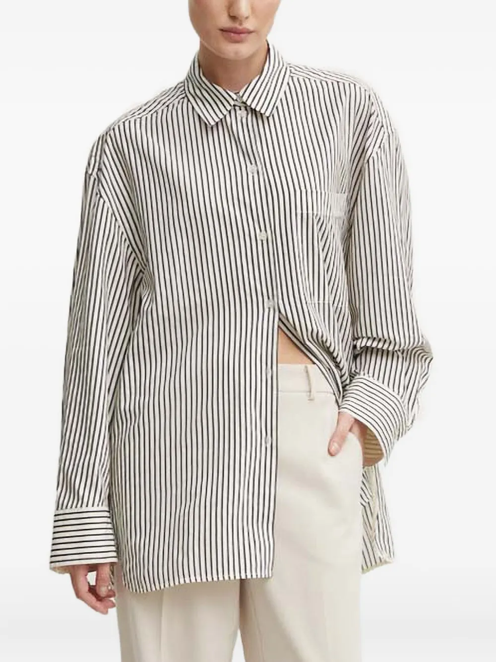 

Рубашка в полоску с нагрудным карманом Day Birger Et Mikkelsen, черный