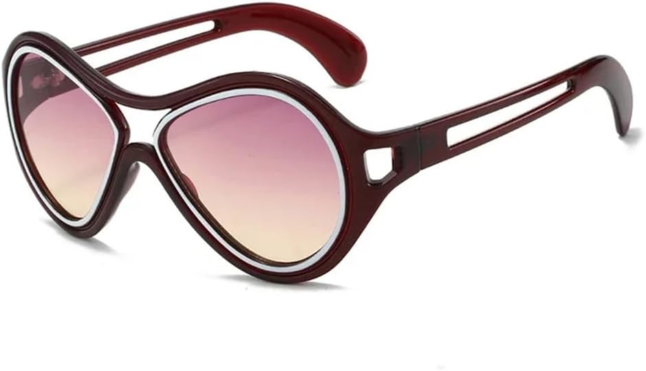 

Мужские солнцезащитные очки с двойной перемычкой, ретро-эффект, градиентные зеркальные линзы, защита от УФ-излучения UV400; женские солнцезащитные очки с полой конструкцией HCPIHF, 4