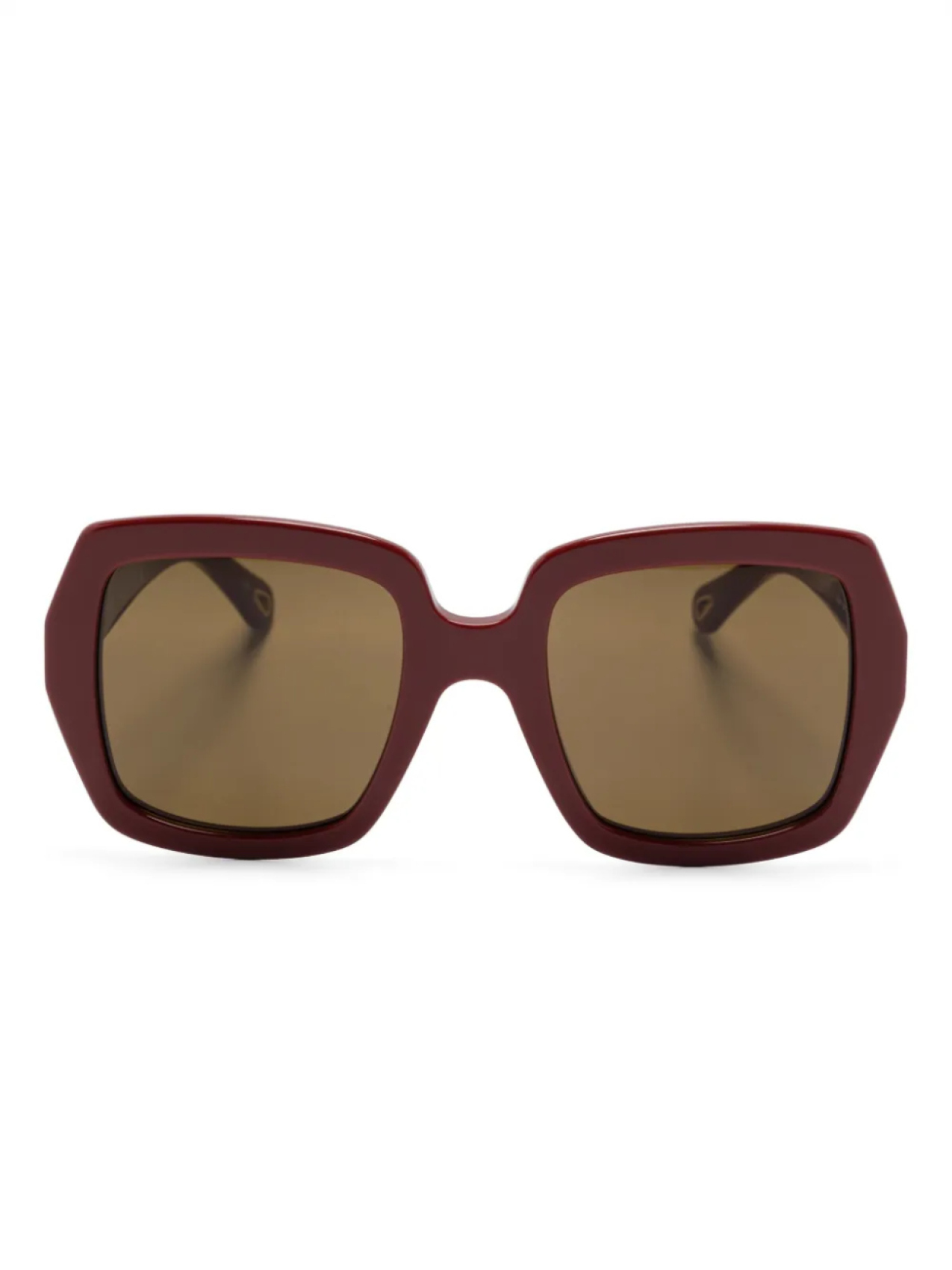 

Chloé Eyewear солнцезащитные очки в квадратной оправе, красный