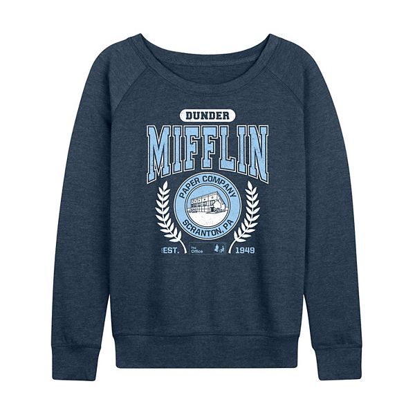 

Женская футболка с длинным рукавом The Office Dunder Mifflin Collegiate French Terry Licensed Character, Heather Indigo, Фиолетовый, Женская футболка с длинным рукавом The Office Dunder Mifflin Collegiate French Terry Licensed Character, Heather Indigo