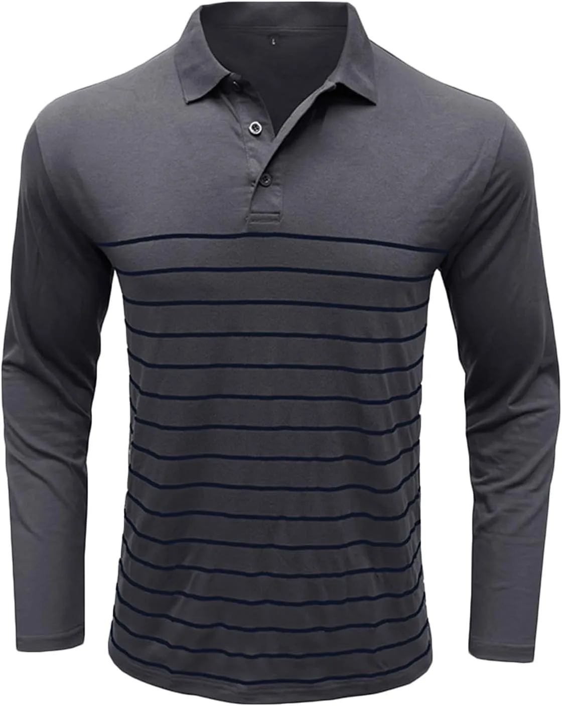 Мужская рубашка с длинным рукавом Classic Button Basic Striped Tees Casual Golf