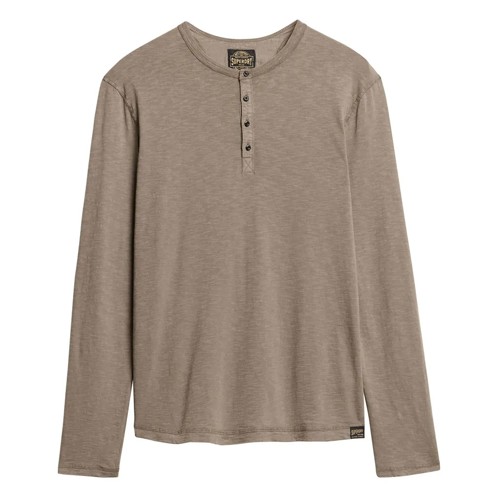 

Лонгслив Superdry Slub Grandad, коричневый
