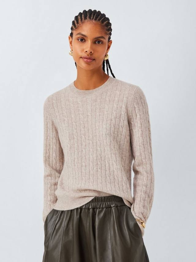 

Кашемировый джемпер с косой вязкой John Lewis, Beige