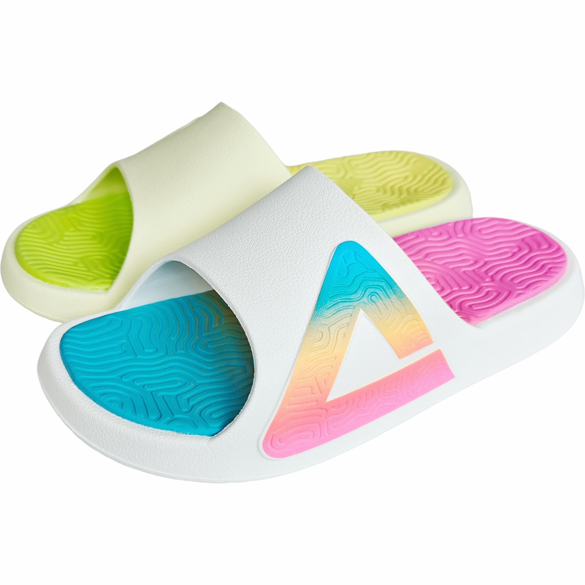 

Тапочки Taichi Classic Slip Resistant Odor Resistant Abrasion Resistant Slide для мужчин PEAK, mismatched синий желтый