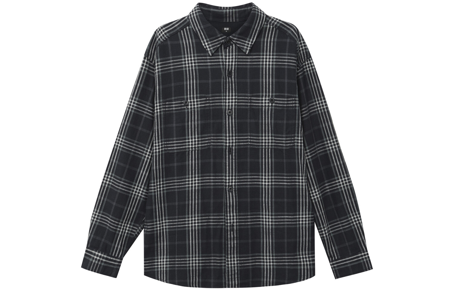 

Рубашка унисекс темно-серая Uniqlo, темно-серый