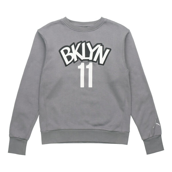 

Толстовка с капюшоном brooklyn nets с круглым вырезом Air Jordan, серый