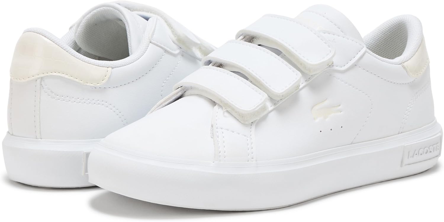 Laceste Unisex-Child детские кроссовки Powercourt Lacoste, White & Off White — фото 3