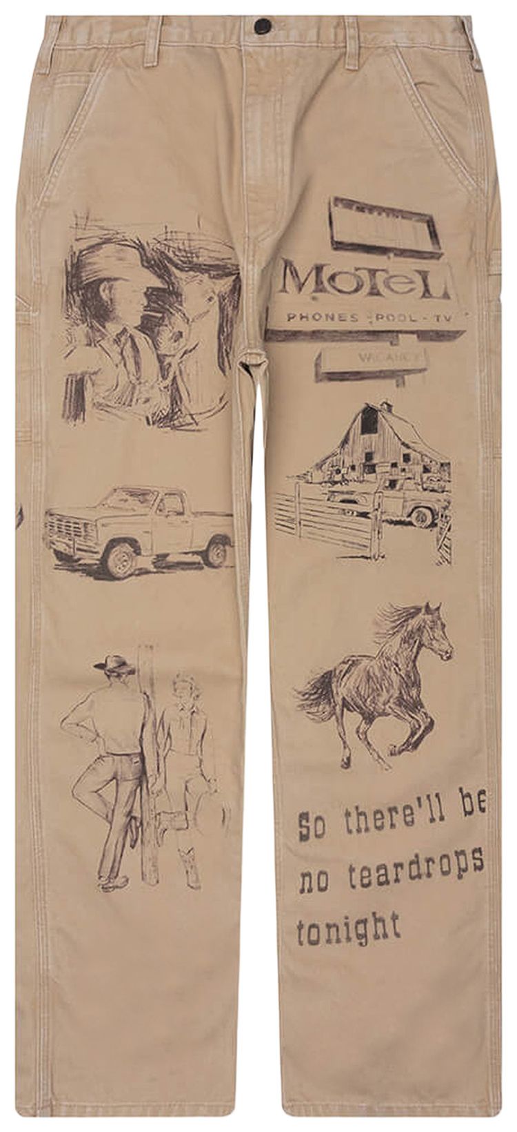 

Однажды, когда повсюду будут принты, художники, холст, брюки One Of These Days, коричневый