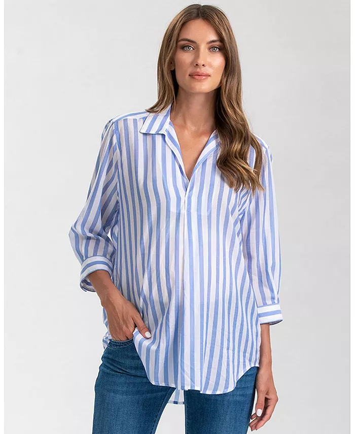 

Блузка для беременных с классическим воротником и рукавами 3/4 Panarea PIETRO BRUNELLI MATERNITY, синий