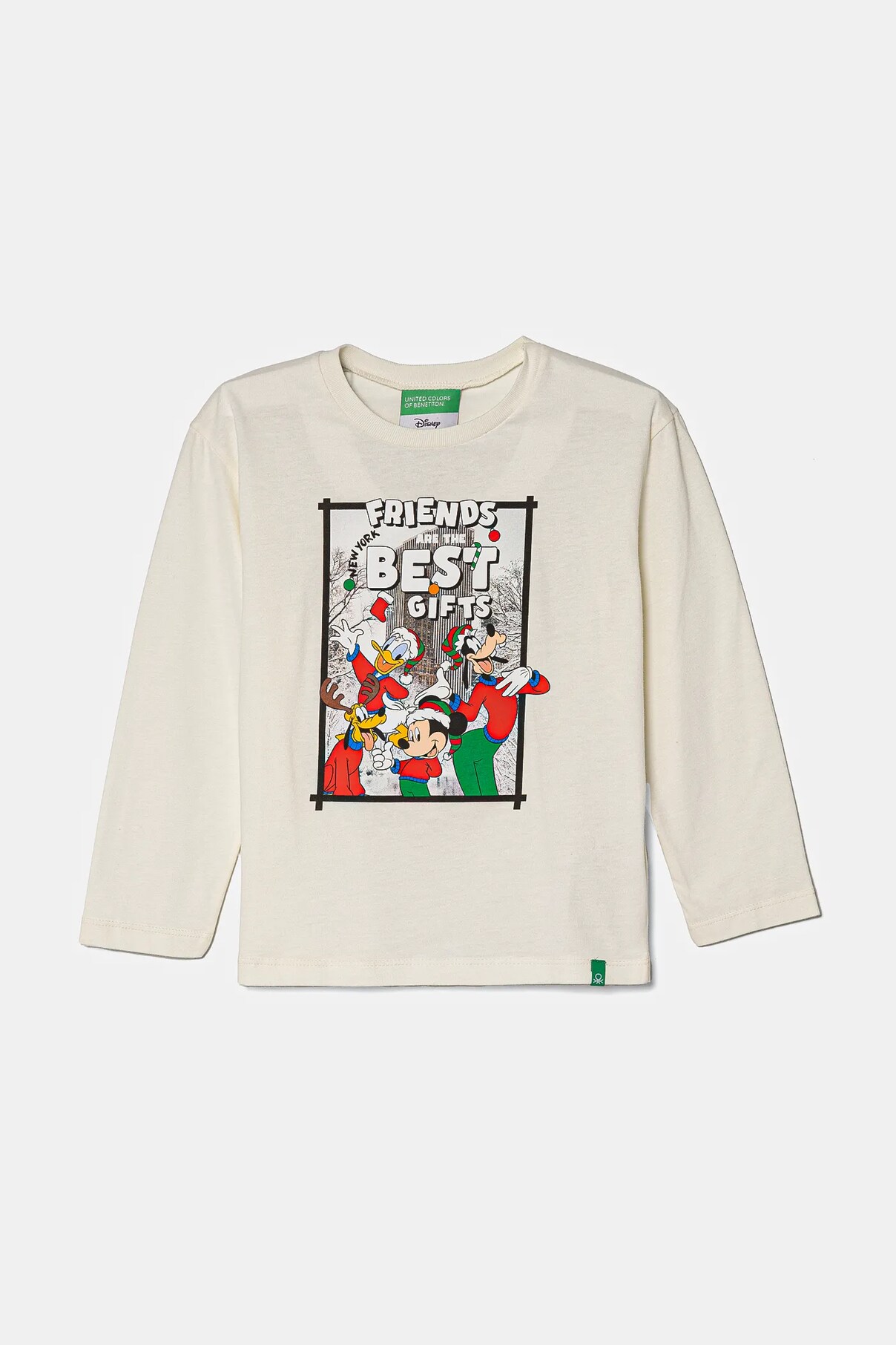 

Хлопковая детская кофта с длинными рукавами United Colors Of Benetton, бежевый