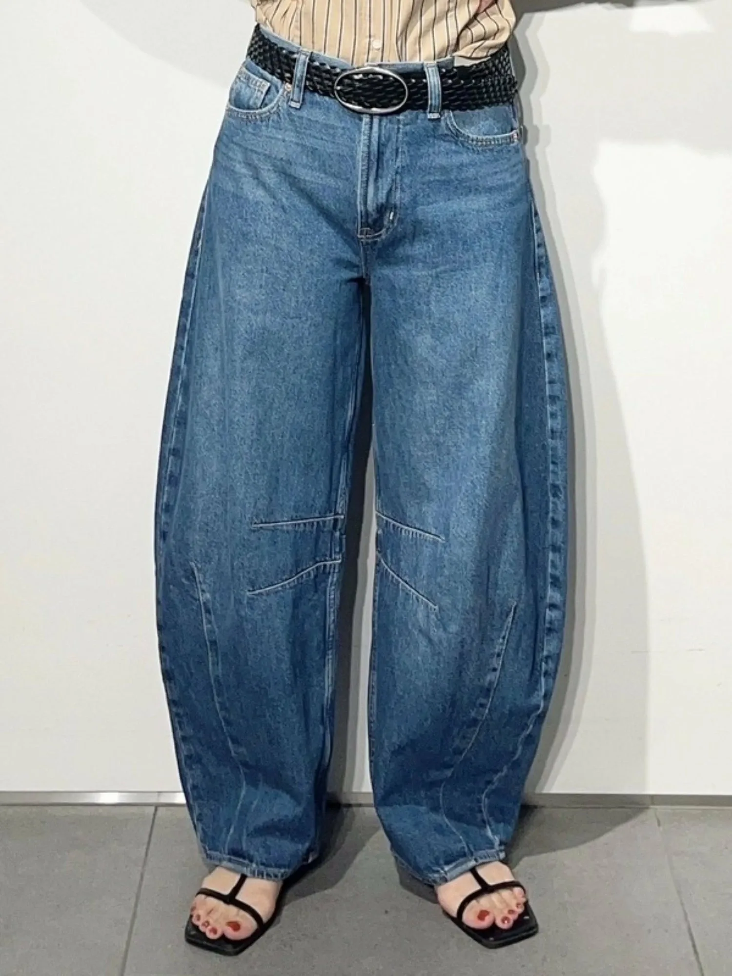 (W) Джинсы с высокой посадкой в форме подковы GAP, DARK_INDIGO