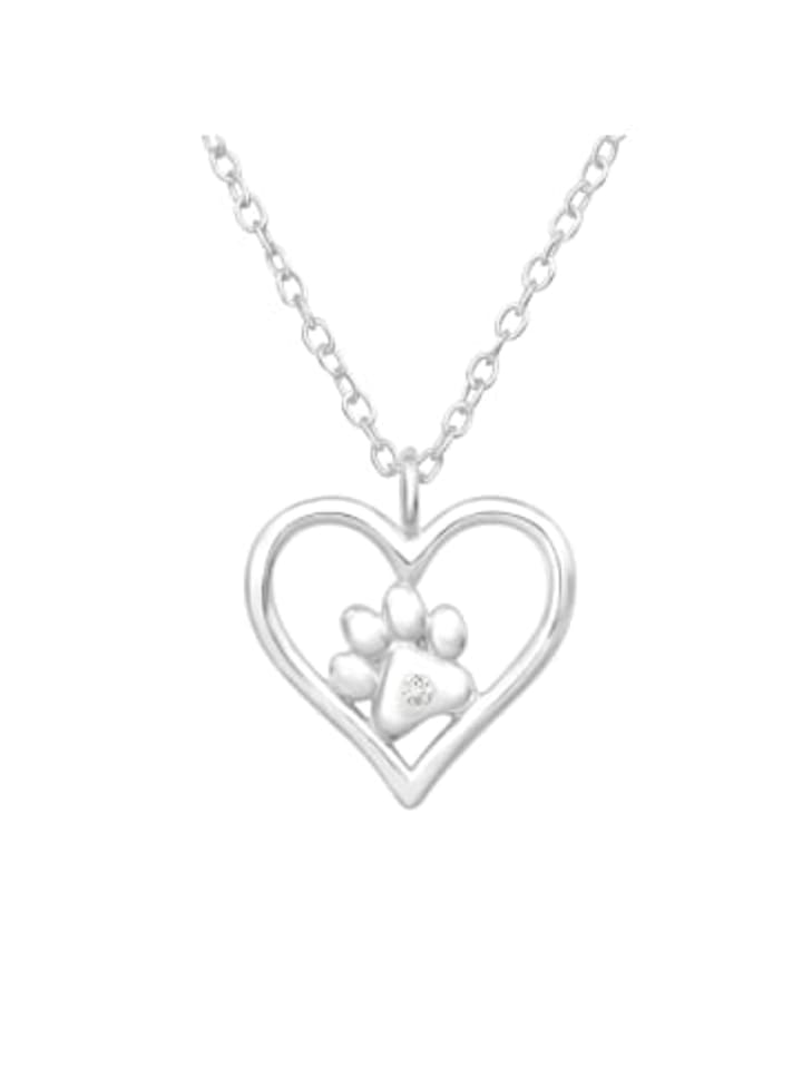 

Alexander York Колье с подвеской в виде лапки в сердце из серебра 925 пробы, комплект из двух частей из серебра