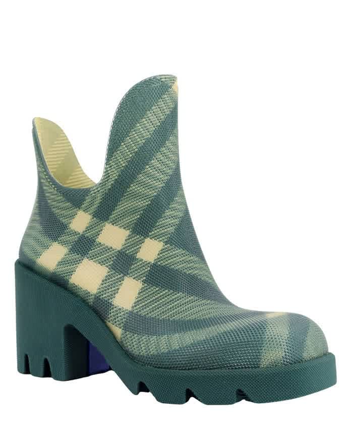 Ботинки Burberry Check с резиновой подошвой и каблуком, розовый — фото 2