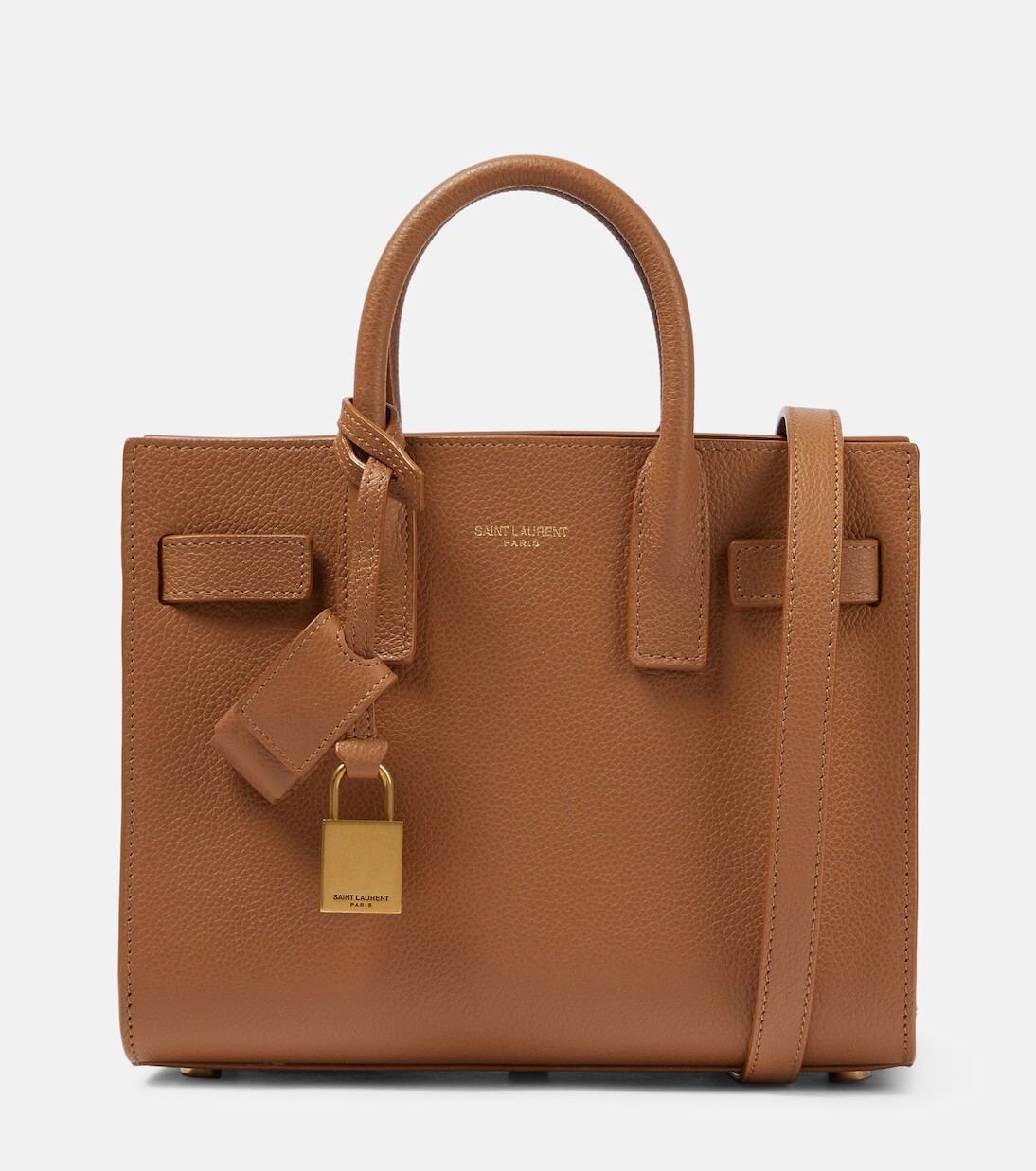 

Сумка-тоут sac de jour из нано-кожи Saint Laurent, коричневый