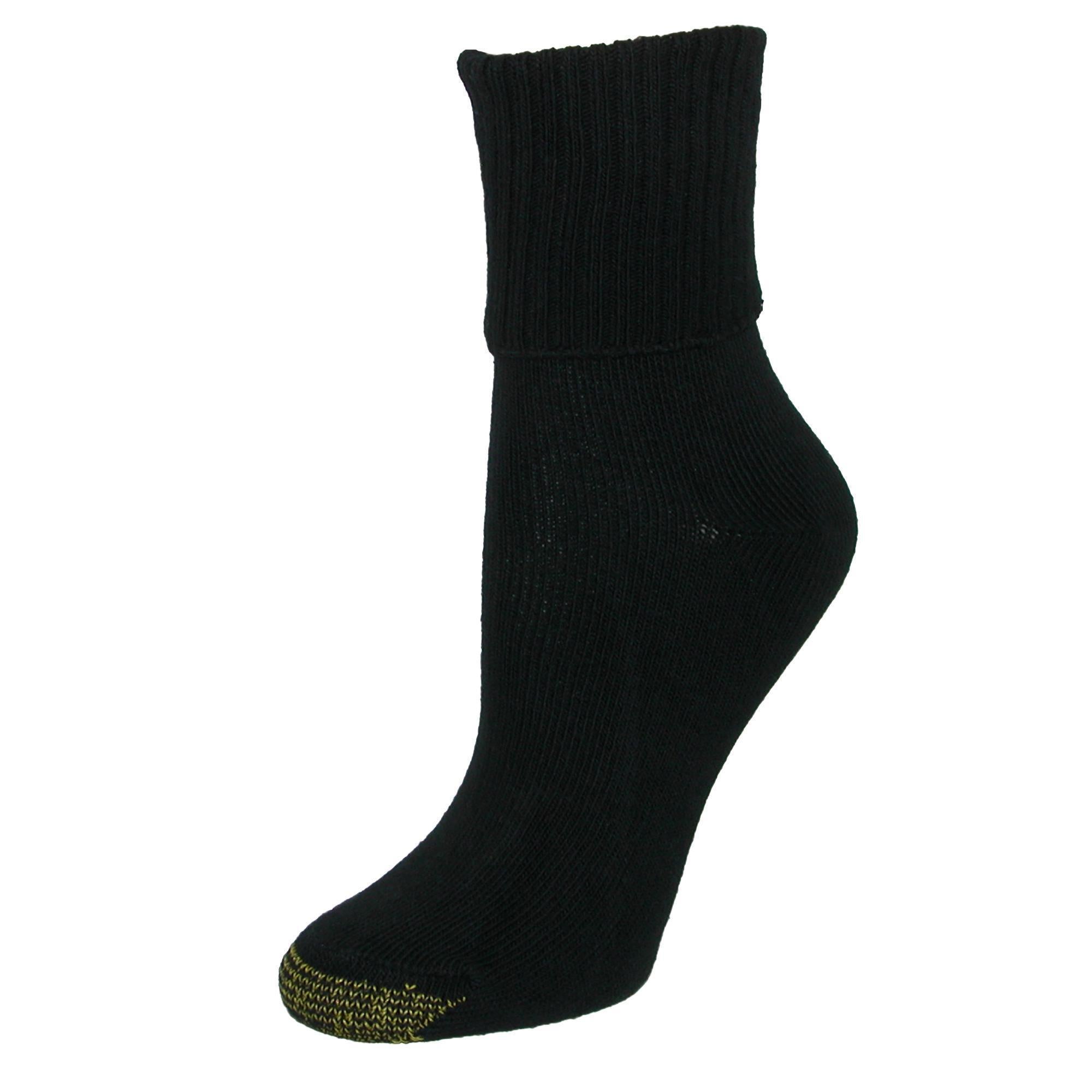 

Женские носки-бермуды с отворотом (3 пары) Gold Toe, черный