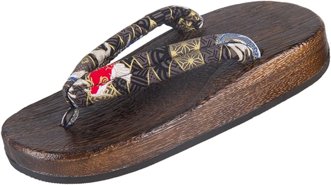 

Сандалии GENYS Flat Flip Flop Geta, деревянные японские традиционные тапки для взрослых, сандалии, мужские шлепанцы, платформенные тапки, обувь для кимоно для пляжа и путешествий (Цвет: I, Размер: 38/39 EU), 38/39 EU D