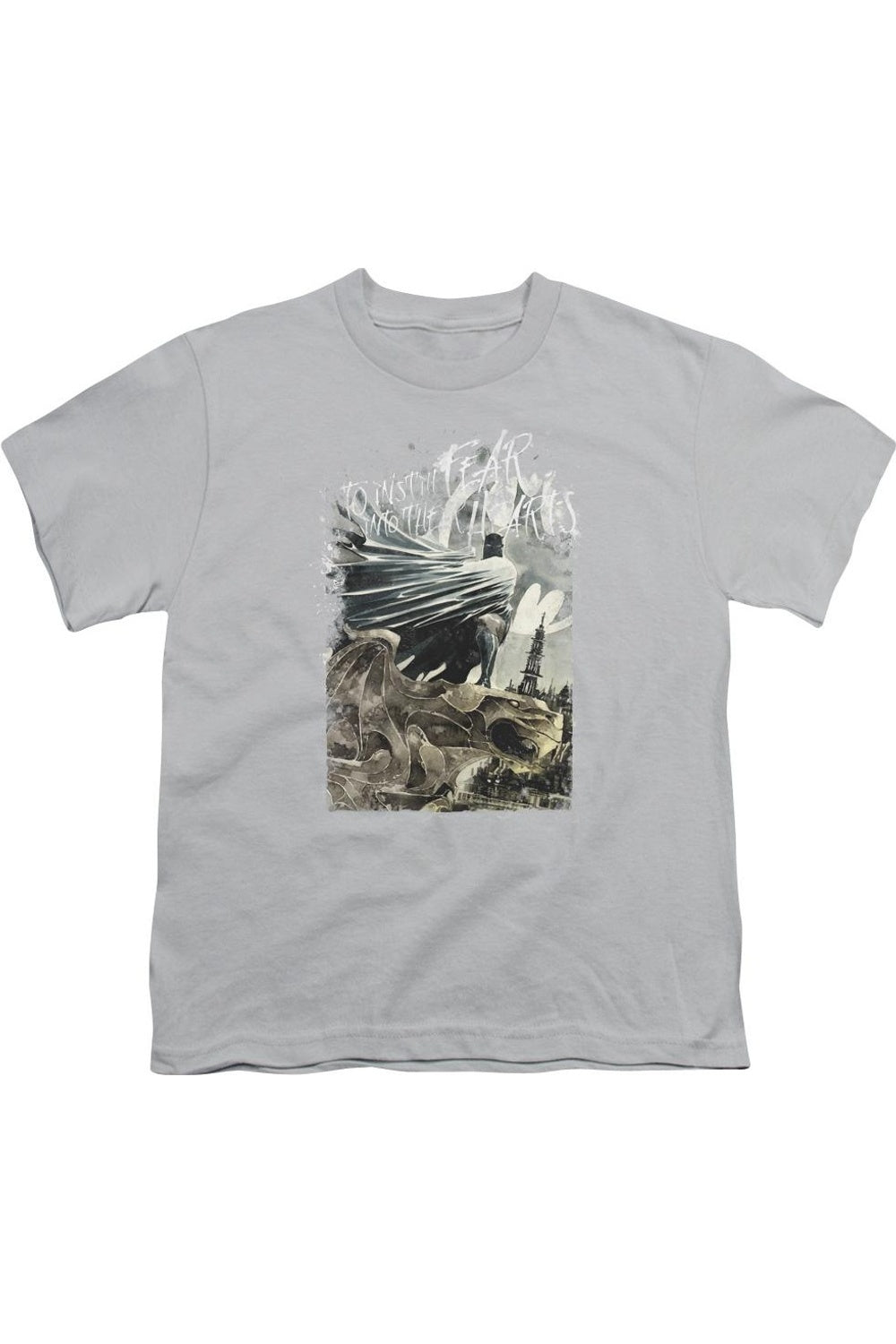 

Футболка с коротким рукавом для детей Batman "Вселяй страх" Gildan, серебряный