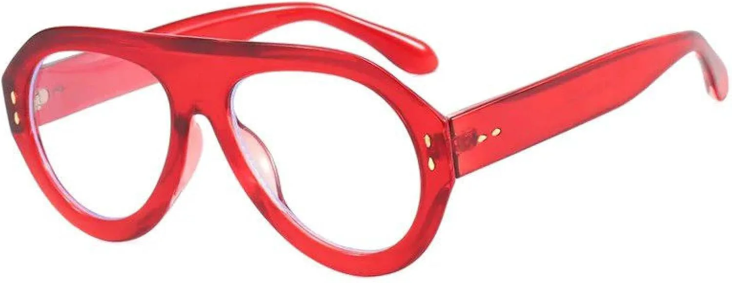 

Большие модные женские солнцезащитные очки в стиле ретро с защитой от УФ-излучения UV400, мужские трендовые очки с широкими дужками TVTBBVV, Wine Red Clear