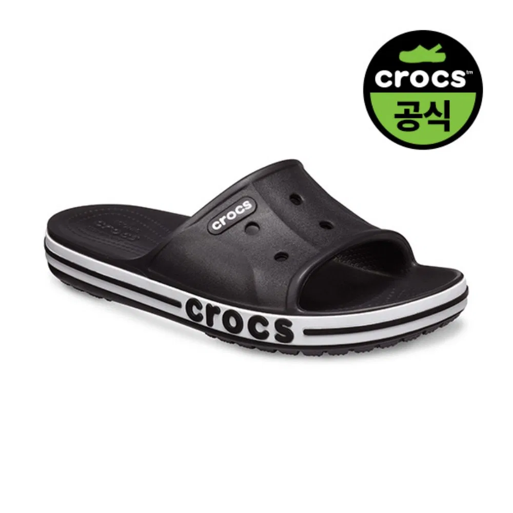Мужские слайды Baya Band чёрно-белые от Crocs — фото 2