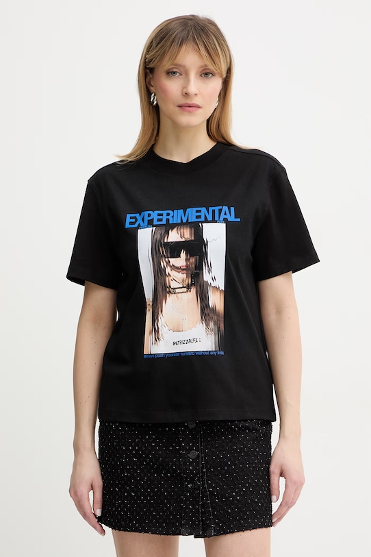 

Хлопковая футболка Patrizia Pepe, черный