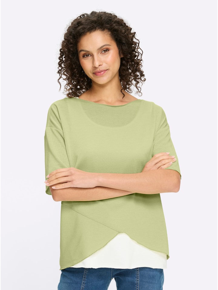 

Heine Футболка 2-в-1 фисташкового цвета, Зеленый, Heine Футболка 2-в-1 фисташкового цвета