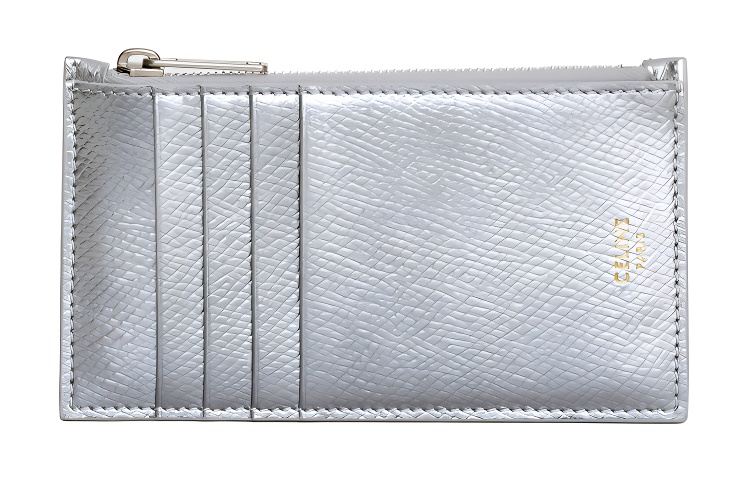 

Кожаный визитник мужской серебристый CELINE