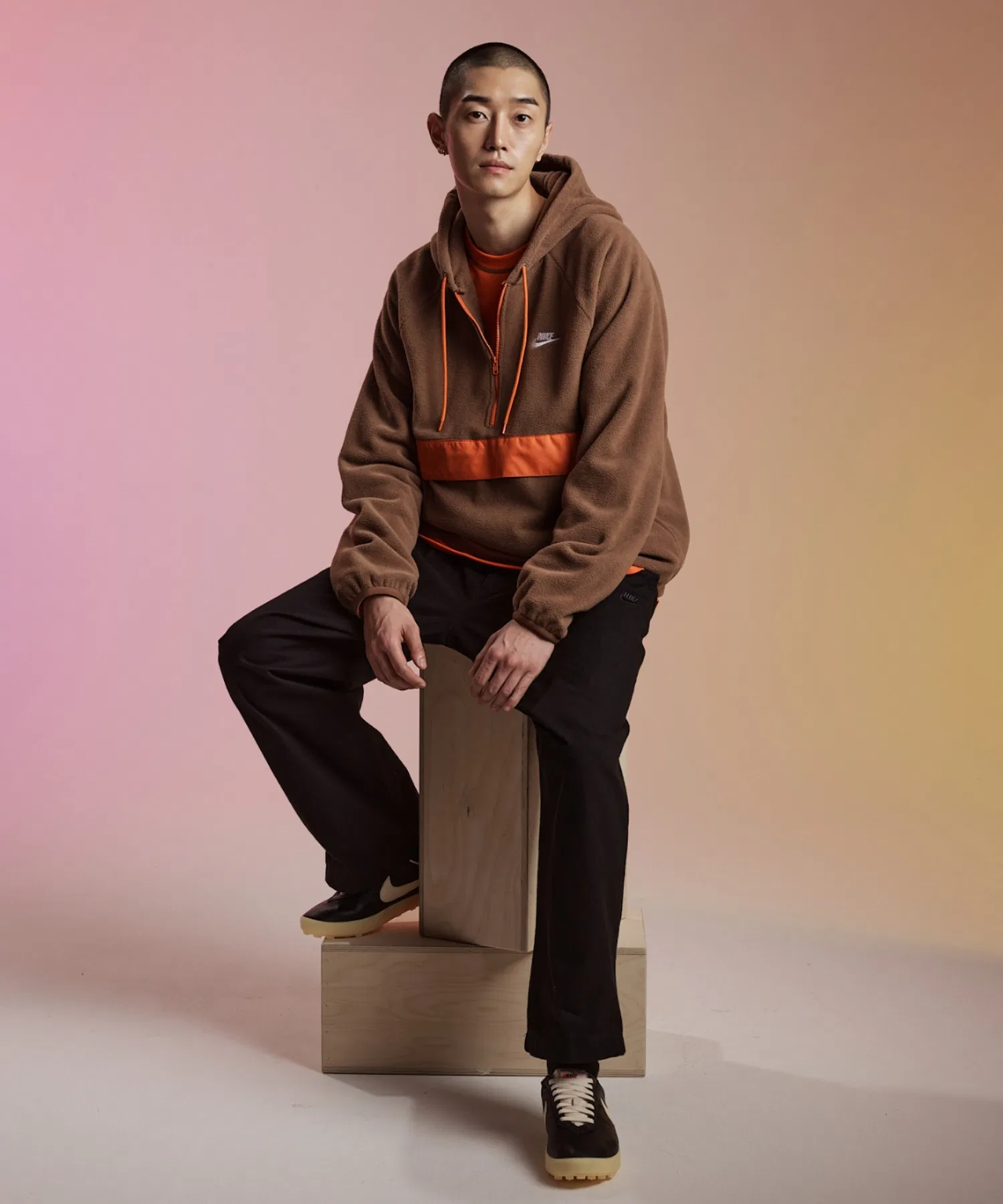 Мужские хлопковые брюки-баллоны NIKE Club чёрные — фото 4