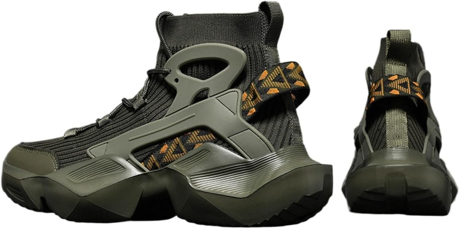 

Мужские высокие кроссовки на платформе с толстой подошвой, обувь в стиле «папа», увеличение роста на 6-8 см, дышащие спортивные кроссовки на шнуровке, модная обувь Azttoztto, зеленый