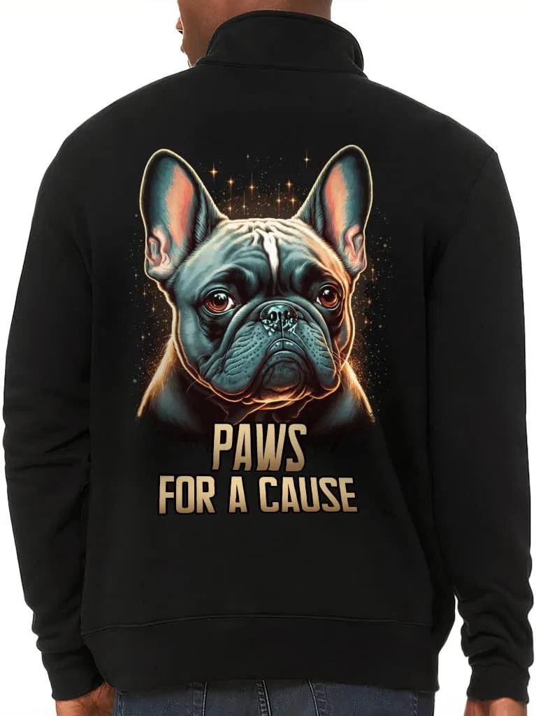 Пуловер на молнии Puffy Paws for a Cause - Красивый флисовый пуловер - Пуловер с графическим принтом