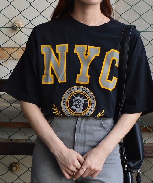 

Футболка с флокированным логотипом NYC Spiritoso, черный