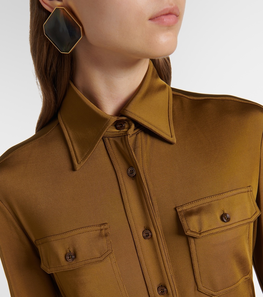 Комбинезон из атласного джерси Tom Ford, Golden Acid — фото 4
