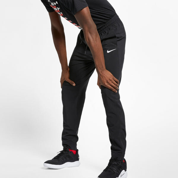 Брюки logo pattern solid color casual sports long pants black Nike, черный — фото 3