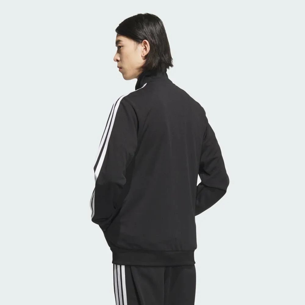 Спортивная куртка с тремя полосками, стандартного кроя, двойной вязки. Adidas, black — фото 2