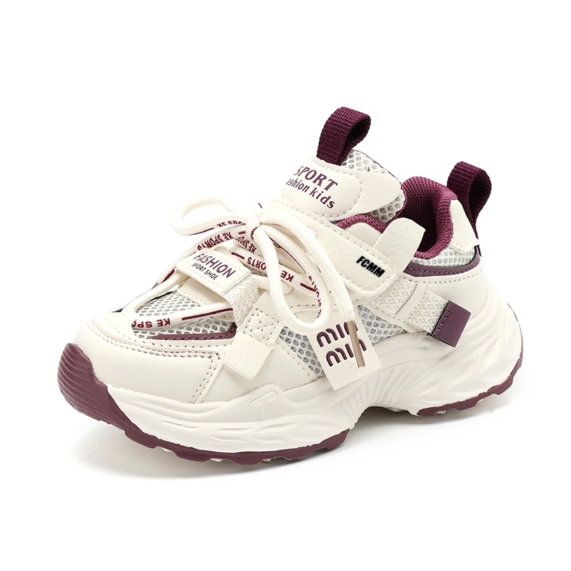 

Детские дышащие легкие противоскользящие беговые кроссовки с защитой от ударов и амортизацией FCMM, фиолетовый