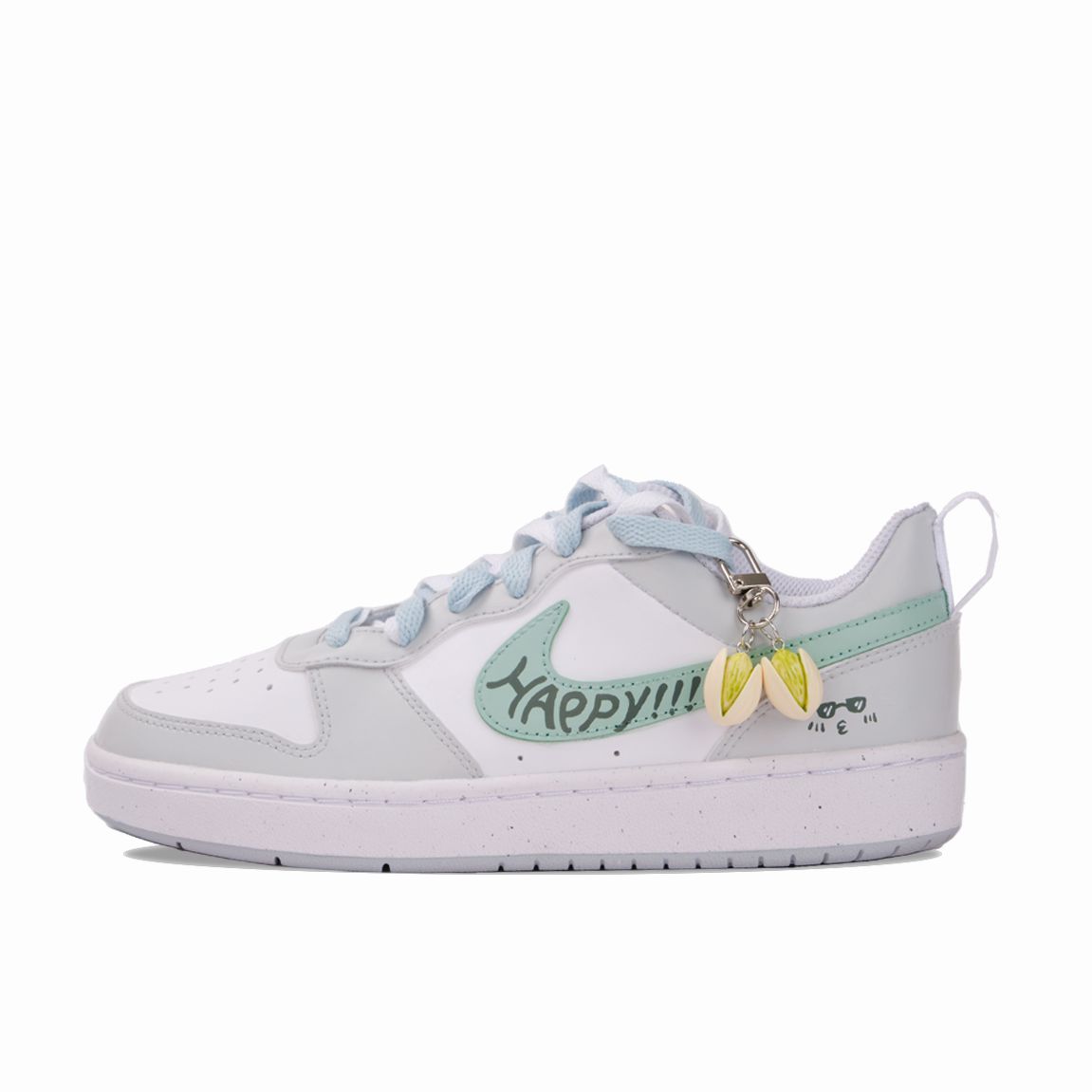 

Кроссовки Nike Court Borough Skateboarding Shoes Women's Low-top White/gray/green/blue, серый