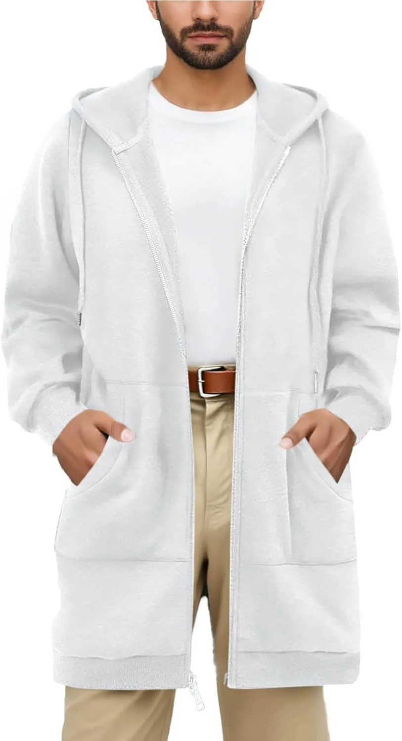 

Толстовка с капюшоном для мужчин, утепленная флисом, на молнии, с карманами