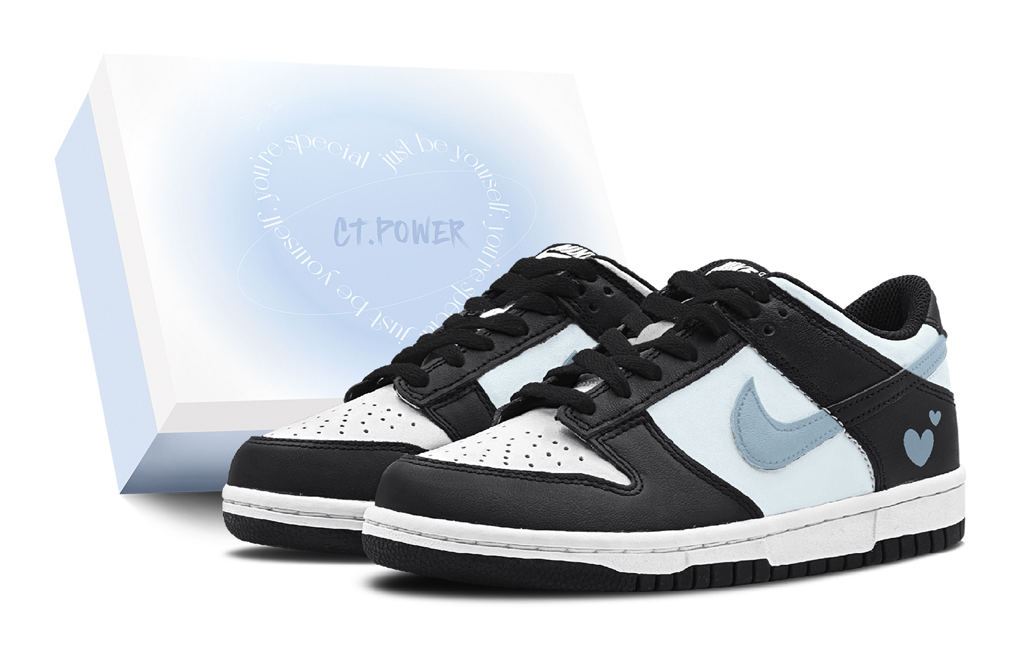 

Детские скейтерские кроссовки Dunk Grade School Nike, черный/синий