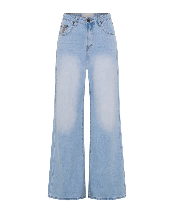 

Джинсы Love Machines со средней посадкой и очень широкими штанинами, австралийский деним. One Teaspoon, синий