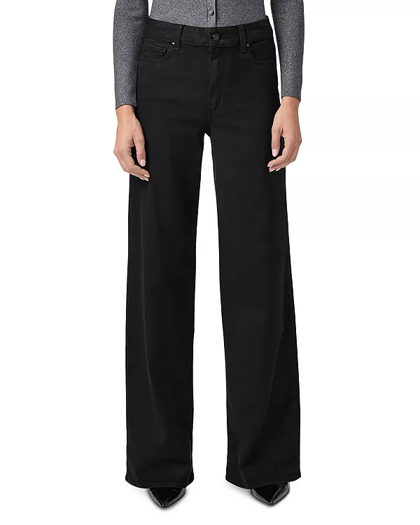 

Джинсы с высокой посадкой и широкими штанинами "Анесса" в черном цвете. Paige, черный