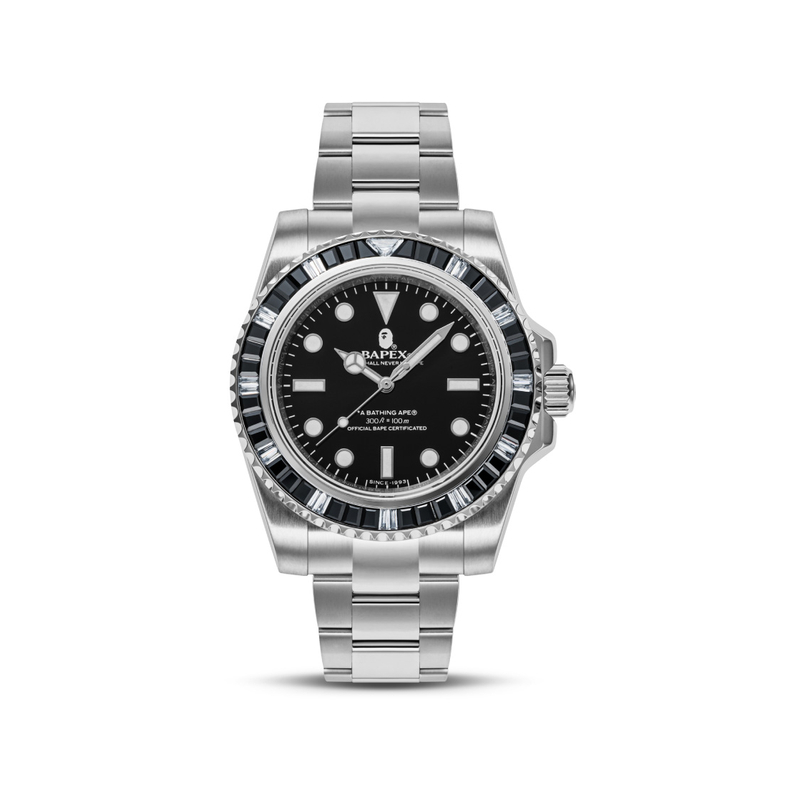 

A BATHING APE Часы Bape Type 1 Bapex Crystal Stone, серебристо-белые