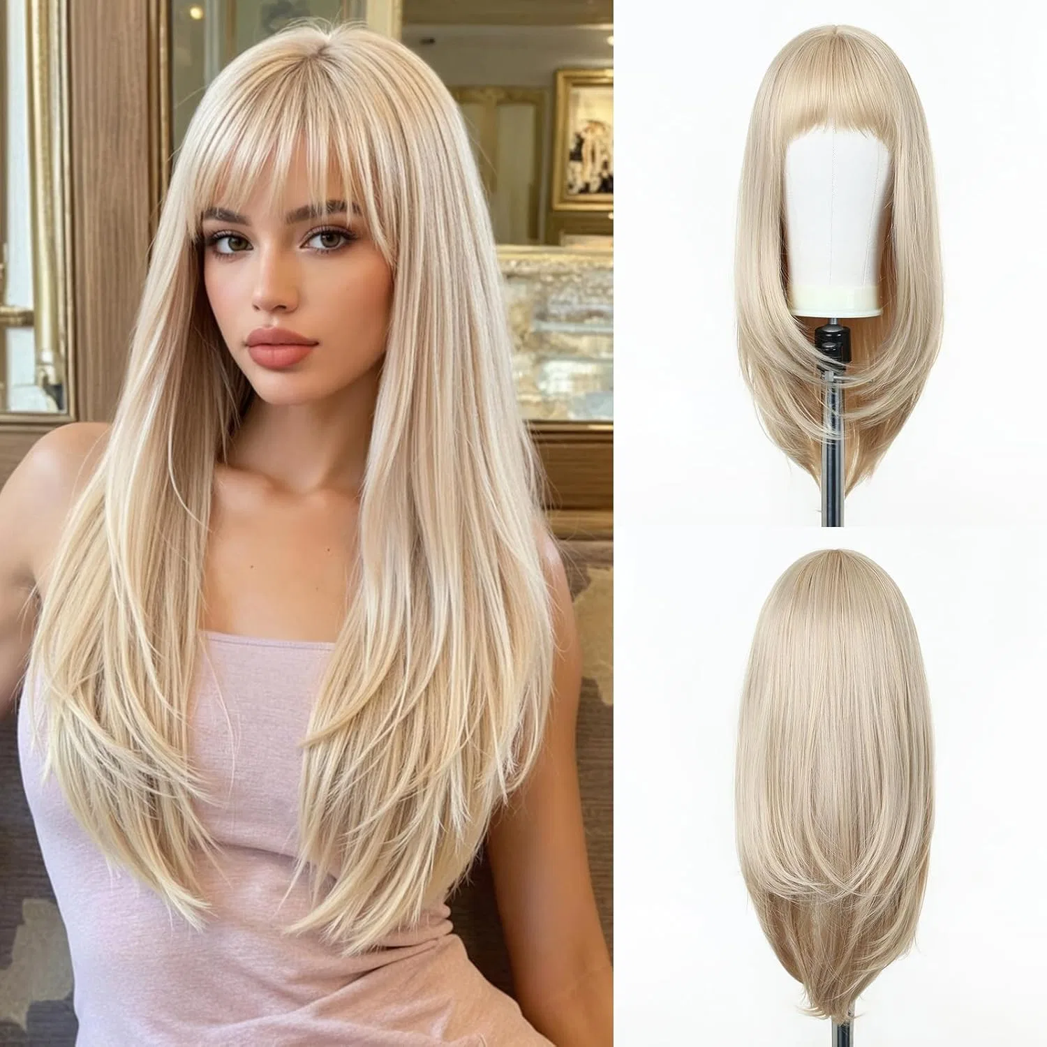 Женский длинный прямой парик с челкой от Esmee Esmee, Blonde 1290-1