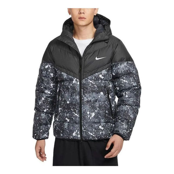 

Куртка storm-fit windrunner hooded jacket 'black white' Nike, черный