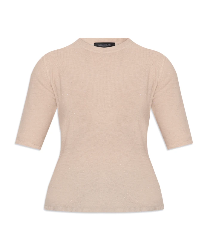 

Шерстяная футболка Fabiana Filippi, бежевый